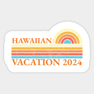 Vacation 2024 Retro Vintage Hawaiian Sticker